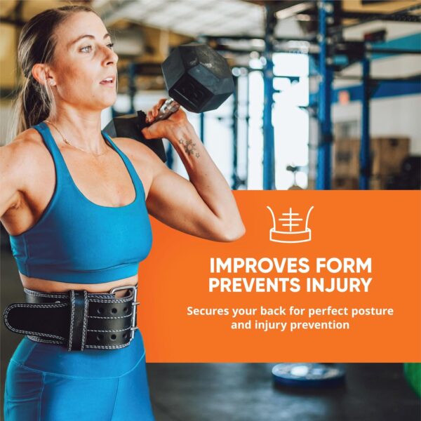 ProFitness Weight Lifting Belt for Men & Women - Premium 4" Wide Weight Belt for Men & Women Functional Fitness - Squat Belts for Men & Women Back Support, Deadlift & Powerlifting - Image 6