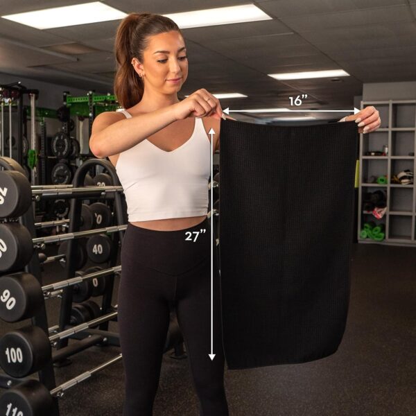 S&T INC. Microfiber Gym Towel, Yoga Towel for Home, Gym Bag and Workout Equipment, 16 Inches x 27 Inches, Honeycomb Black, 3 Pack - Image 5