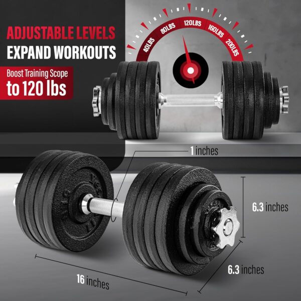 Yes4All Dumbbell Adjustable - 105lbs - Image 2