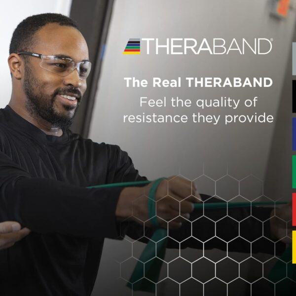 THERABAND Resistance Bands, 50 Yard Roll Professional Latex Elastic Band For Upper & Lower Body & Core Exercise, Physical Therapy, Pilates, Home Workout, Rehab, Blue, Extra Heavy, Level 5 - Image 5