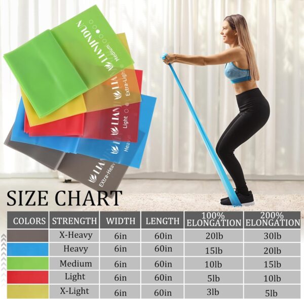 Professional 5 Pcs Long Resistance Bands and 5 Pcs Loop Bands. Latex-Free, Work Out Bands, Stretch Bands for Working Out Women or Men, Exercise Bands Set for Physical Therapy - Image 3