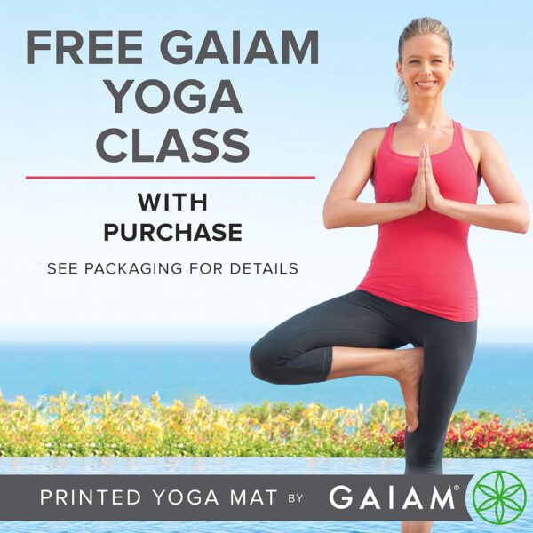 Gaiam Yoga Mat - Premium 6mm Print Extra Thick Non Slip Exercise & Fitness Mat for All Types of Yoga, Pilates & Floor Workouts (68"L x 24"W x 6mm Thick) - Image 4