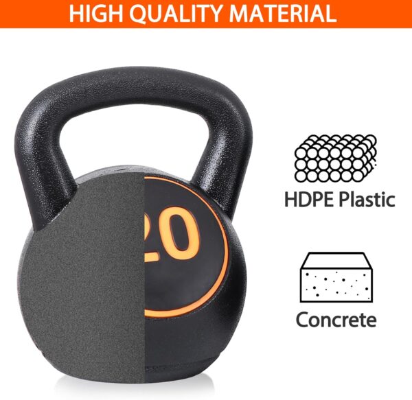 4-Piece Wide Grip Kettlebell Set, Strength Training kettlebells, 5 lbs 10 lbs 15 lbs and 20 lbs, Exercise Fitness Concrete Weight, Full Body HIIT Workout - Image 4