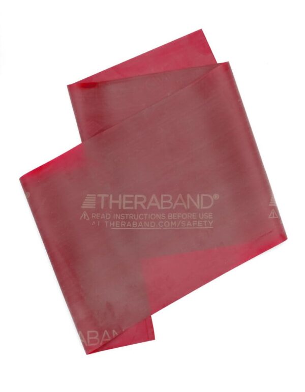 THERABAND Resistance Bands, 6 Yard Roll Professional Latex Elastic Band For Upper Body, Lower Body, & Core Exercise, Physical Therapy, Pilates, At-Home Workouts, & Rehab, Red, Medium, Level 3 - Image 4