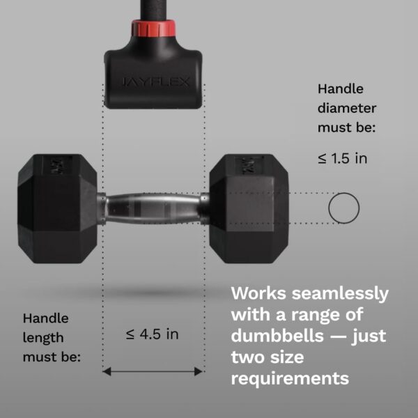 Jayflex Hyperbell Dumbbell Converter - Convert Dumbbells to Barbell Set and Kettlebell for Home Fitness - Adjustable & Up to 200 lb Capacity Weight Barbell for Weight Lifting - Image 5