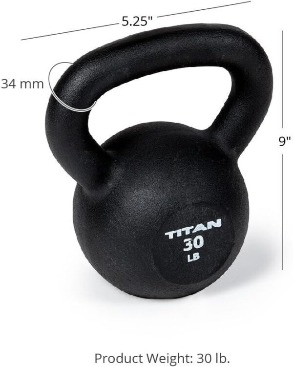 Titan Fitness 30 LB Cast Iron Kettlebell, Single Piece Casting, LB Markings, Full Body Workout - Image 6