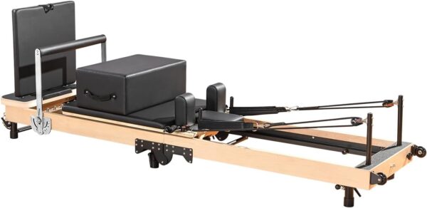 Foldable Pilates Reformer & Equipment - Pilates Reformer Workout Machine for Home Gym with Reformer Accessories, Reformer Box, Padded Jump Board - Up to 300 lbs Weight Capacity - Image 4