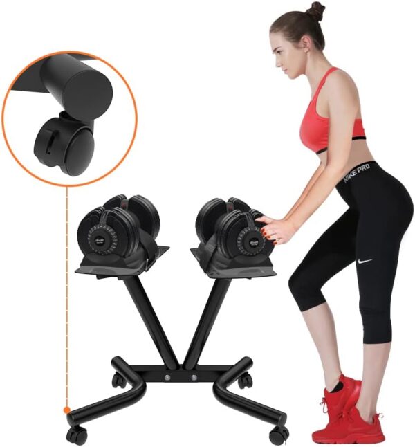 ATIVAFIT Adjustable Dumbbell Stand Fitness Dial Dumbbell Rack with Adjustable Belt for Home Gym Set - Image 7