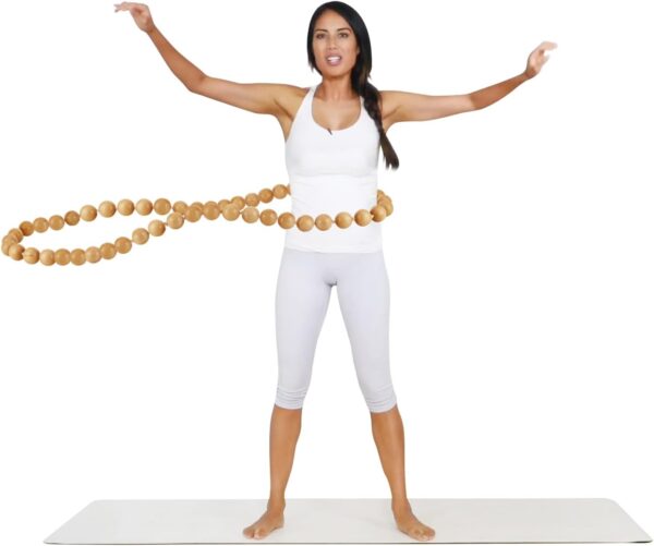 RR ROUND RICH DESIGN Wooden Hula Weighted Exercise Hoop for Fitness (Do Not Copy Patented Products) Natural - Image 7