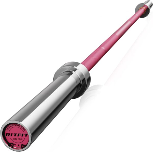 RITFIT 4ft/4.8ft/6ft Olympic Barbell for Strength and Weightlifting Training - 2 Inch Olympic Bar for Squat, Deadlift, Curl, Bench Press, Overhead Press - 350lbs/500lbs Capacity with Weight Plates
