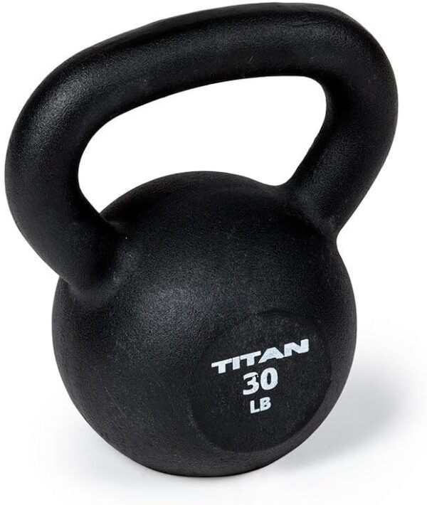 Titan Fitness 30 LB Cast Iron Kettlebell, Single Piece Casting, LB Markings, Full Body Workout