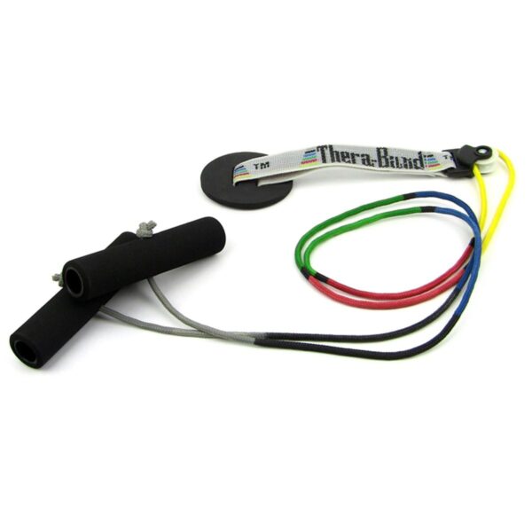 THERABAND Shoulder Pulley, Overhead Shoulder Pulley for Physical Therapy, Over the Door Pulley with Foam Handles and Color Coded Rope for Increasing Range of Motion, Overdoor System for Rehabilitation - Image 3