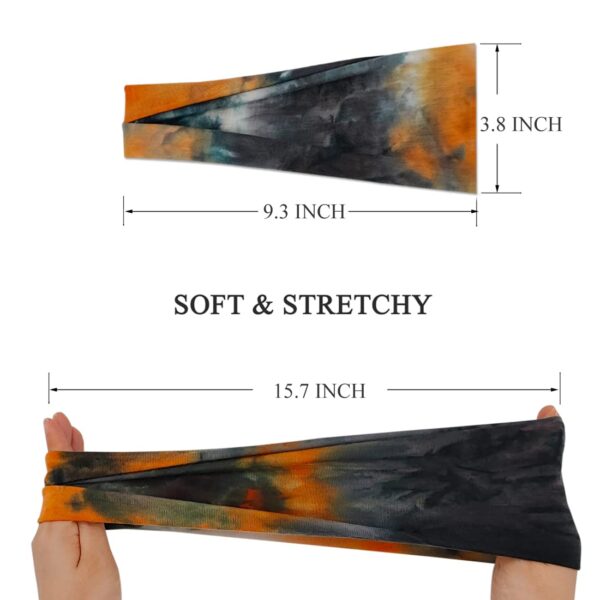 Headbands For Women Workout Wide Headband Yoga Head Bands For Women's Hair Accessories Fashion Band Tie Dye 6 Pack - Image 6