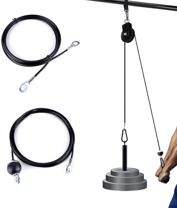 Fitness Pulley Cable,Replacement Cable Machine Accessories,Cable Pulley Attachments for Gym -Thick 5mm(0.2inch) Heavy Duty Steel Wire Rope for Home Gym Cable - Image 5
