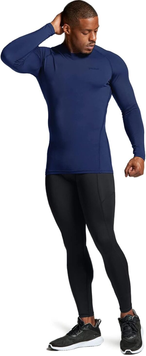 TSLA Men's Thermal Long Sleeve Compression Shirts, Athletic Base Layer Top, Winter Gear Running T-Shirt - Image 9