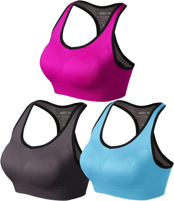 Match Racerback Sports Bras for Women – Padded Seamless Strappy Workout Tops for Yoga Gym Runing Fitness Sports Bras