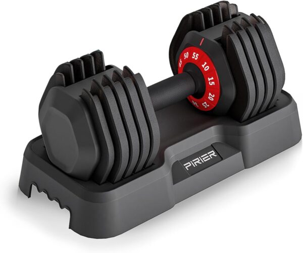 Adjustable Dumbbell 55LB Single Dumbbell Weight, 10-in-1 Weight Dumbbell with Anti-Slip Metal Handle for Comprehensive Full Body Strength Training