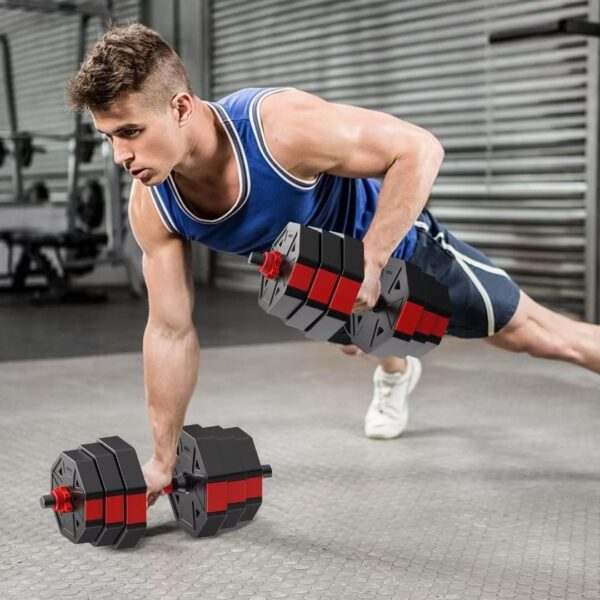 Adjustable Weights Dumbbells Set, 20/30/40/60/80lbs Non-Rolling Adjustable Dumbbell Set, Free Weights Dumbbells Set Hexagon, Weights Set for Home Gym - Image 2