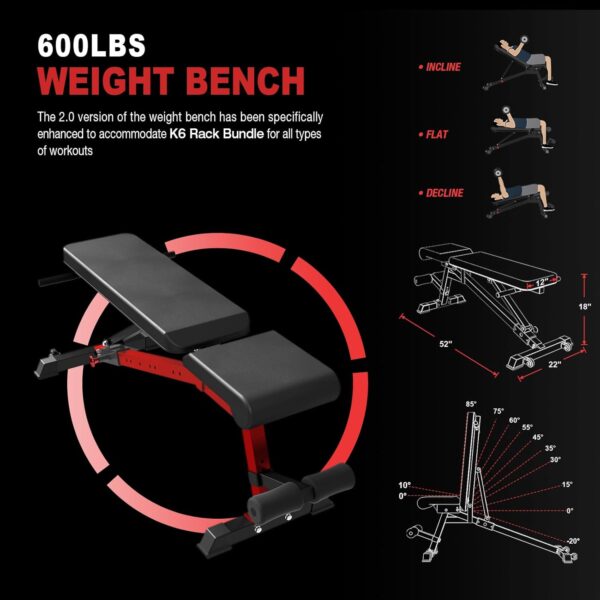 Mikolo Power Cage, 2000LB Squat Rack, Dual Pulley Cable Crossover System, Multi-function Free Weight Home Gym Workout Machine with Attachments - Image 6