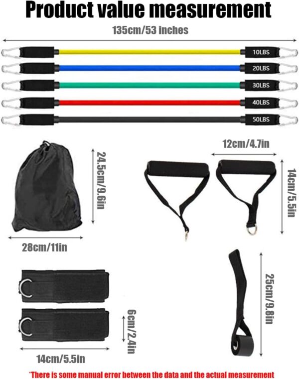 Resistance Bands Set,Workout Bands,Exercise Bands for Muscle Training,Butt & Hip Exercises,Physical Therapy,Latex Material with Door Anchor,Handles,Legs Ankle Straps Home Workouts - Image 4