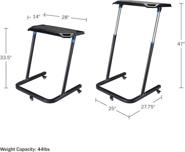 RAD Cycle Products Adjustable Bike Desk - Rolling Laptop Cart for Stationary Bike or Trainer - Exercise While Working or Watching TV - Standing Desk - Image 2