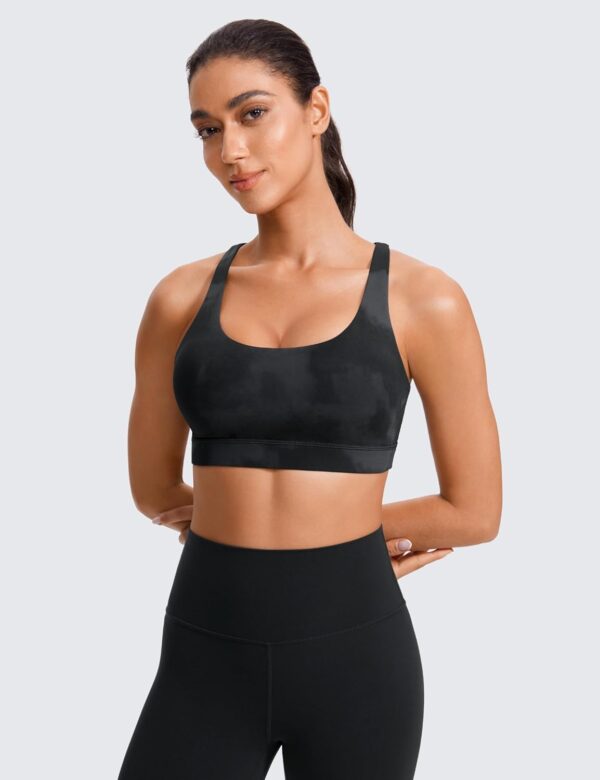 CRZ YOGA Women's Strappy Sports Bras Fitness Workout Padded Yoga Top Criss Cross Back Cami - Image 2