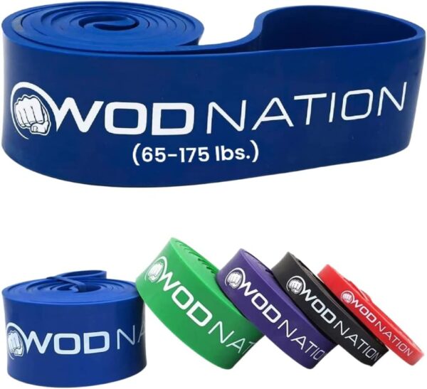 WOD Nation Pull Up Assistance Bands (10-175lbs Band) - Best for Pullup Assist, Chin Ups, Resistance Bands Exercise, Stretch, Mobility Work & Serious Fitness - 41 inch Straps - Image 2