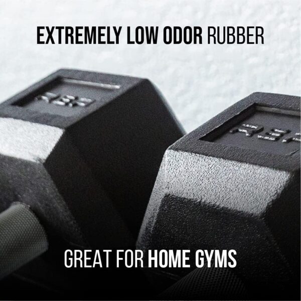 Rep Rubber Hex Dumbbell Sets with Racks. 5-50, 5-75, or 5-100 LB Sets available with Black, Blue or Red Racks to Match your Home Gym. For Strength Training, Conditioning, and Full-Body Workouts. - Image 4