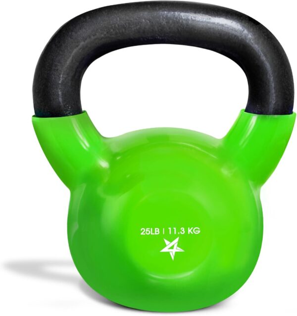 Yes4All 5-65lbs Kettlebells Vinyl Coated Cast Iron for Dumbbell Weights Exercises, Gym, Fitness, Full Body Workout Equipment Push up, Grip and Strength Training