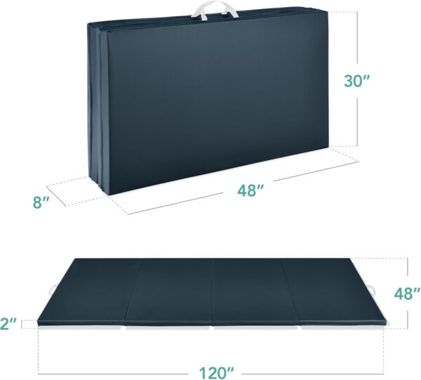 Best Choice Products 10ftx4ftx2in Folding Gym Mat 4-Panel Exercise Gymnastics Aerobics Workout Fitness Floor Mats w/Carrying Handles - Image 9
