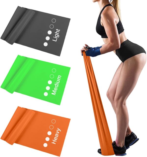 Resistance Bands Set, Exercise Bands, Elastic Workout Bands for Home Gym, Stretching, Physical Therapy Bands for Yoga Pilates, Recovery, Yoga, Pilates, Rehab