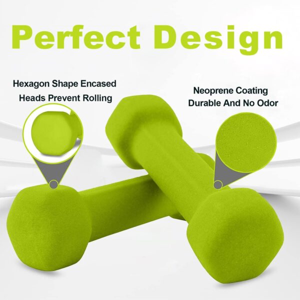 Saorzon Dumbbells Set of 2 Exercise Fitness Dumbbell for Home Gym Free Weights Hand Hex Dumb Bells - Image 2