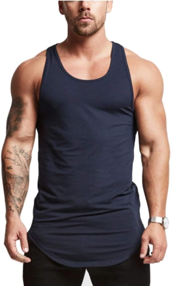 Mens Workout Stringer Tank Tops Fitness Performance Muscle Sleeveless Shirts Gym Training Bodybuilding Vest - Image 2