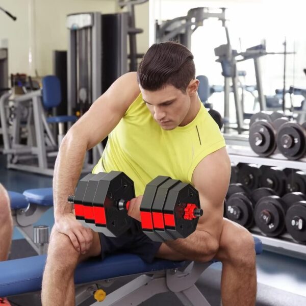 Adjustable Weights Dumbbells Set, 20/30/40/60/80lbs Non-Rolling Adjustable Dumbbell Set, Free Weights Dumbbells Set Hexagon, Weights Set for Home Gym - Image 3