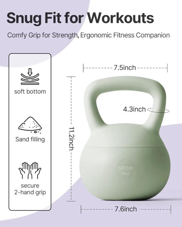 YOTTOY Soft Kettlebell,Kettlebell Anti-Slip Grip Weight for Home Workouts, Kettlebells Set Strength and Safety Guaranteed - Image 8