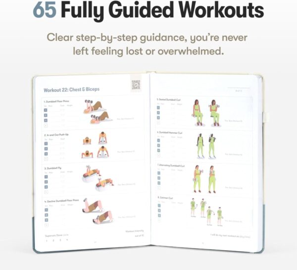 The Dumbbell Home Workout Journal. 13 Week Program. Fitness Planner/Workout Book that Only Requires Dumbbells. Workout Journal for Women & Men. - Image 3