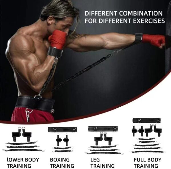 Boxing Resistance Bands, Leg Strength and Agility Speed Trainer Exercise Full Body Fitness Workout Power Punch Pro for MMA, Karate Combat Volleyball Basketball Football Training Equipment - Image 6