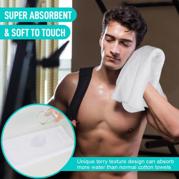 SINLAND Microfiber Gym Towels Sports Fitness Workout Sweat Towel Super Soft and Absorbent 3 Pack 16 Inch X 32 Inch - Image 5