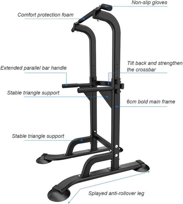 SogesPower Power Tower Dip Station Pull Up Bar for Home Gym Adjustable Height Strength Training Workout Equipment,Pull Up Bar Station - Image 2