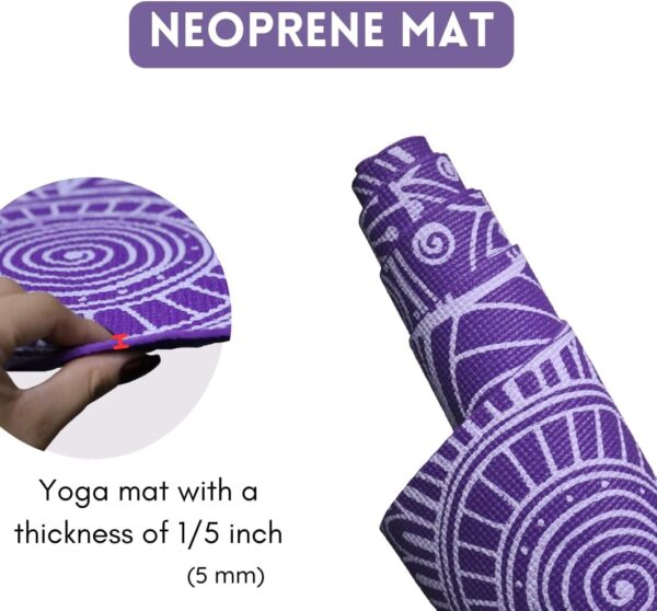 The finix NBR Print Yoga Mat, 3mm thick Thin basic yoga mat non-slip,for fitness and floor Exercise 68x24in - Image 4