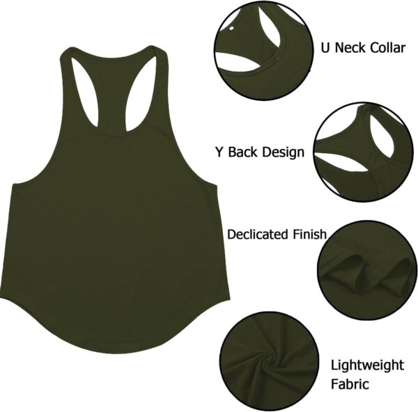Babioboa Men's 3 Pack Gym Workout Tank Tops Y-Back Muscle Tee Stringer Bodybuilding Sleeveless T-Shirts - Image 5