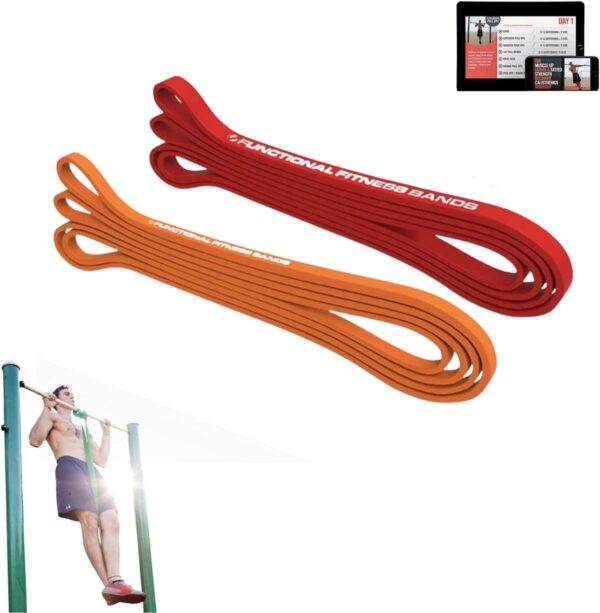 Pull Up Assist Bands Set by Functional Fitness. Heavy Duty Resistance and Assistance Training Band - Image 2