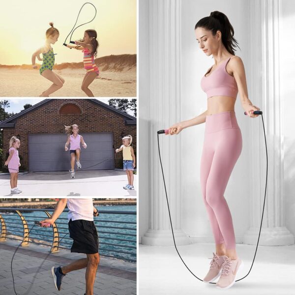 Jump Rope, H Handio Jump Rope with Counter, Workout Jumping Rope with Steel Ball Bearings, Adjustable Length Speed Skipping Rope for Men Women Kids Home Gym, Crossfit, Fitness Exercise - Image 7