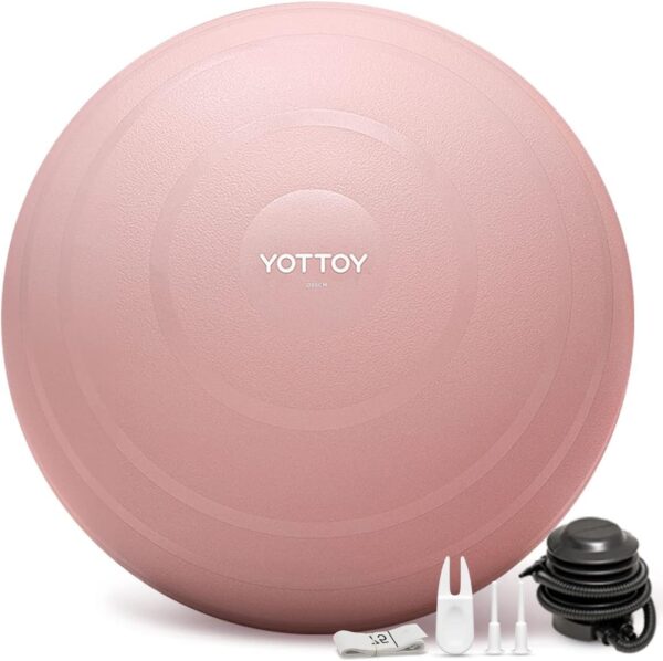 YOTTOY Anti-Burst Exercise Ball for Working Out, Yoga Ball for Pregnancy,Extra Thick Workout Ball for Physical Therapy,Stability Ball for Ball Chair Fitness with Pump