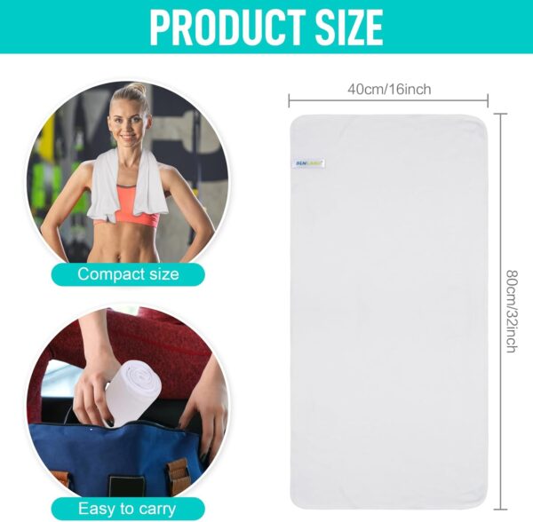 SINLAND Microfiber Gym Towels Sports Fitness Workout Sweat Towel Super Soft and Absorbent 3 Pack 16 Inch X 32 Inch - Image 2