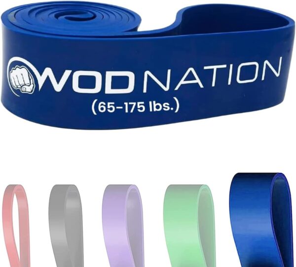 WOD Nation Pull Up Assistance Bands (10-175lbs Band) - Best for Pullup Assist, Chin Ups, Resistance Bands Exercise, Stretch, Mobility Work & Serious Fitness - 41 inch Straps