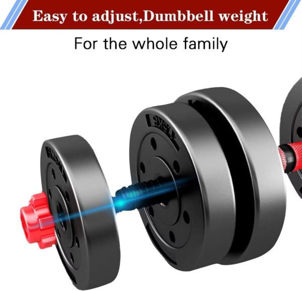 Adjustable-Dumbbells-Sets,Free Weights-Dumbbells Set of 2 Convertible To Barbell A Pair of Lightweight for Home Gym,Women and Men Equipment - Image 6