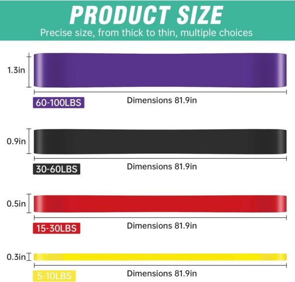 Alllvocles Resistance Band, Pull Up Bands, Pull Up Assistance Bands, Workout Bands, Exercise Bands, Resistance Bands Set for Legs, Working Out, Muscle Training, Physical Therapy, Shape Body, Men Women - Image 2