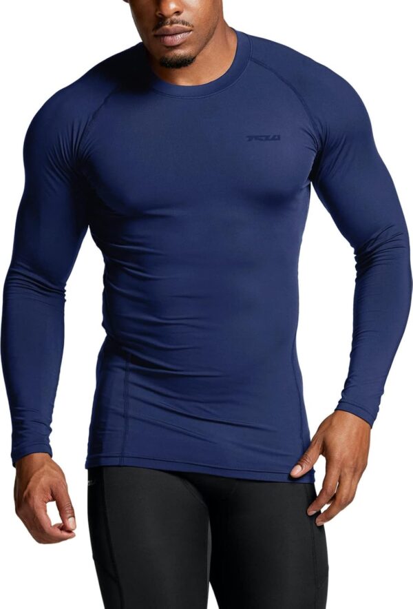 TSLA Men's Thermal Long Sleeve Compression Shirts, Athletic Base Layer Top, Winter Gear Running T-Shirt - Image 3