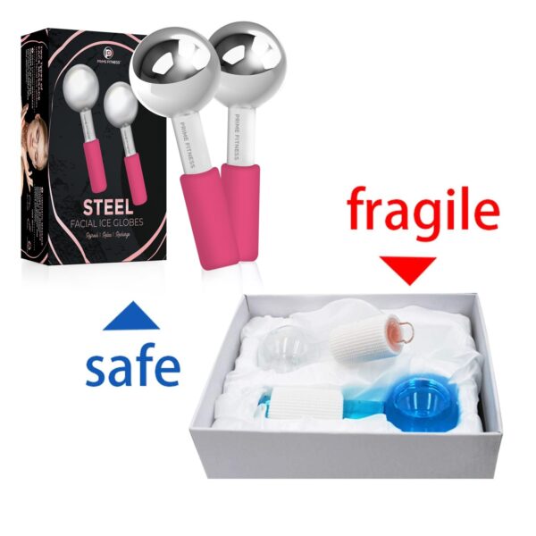 Ice Globes for Facials | Unbreakable Steel Cooling Roller | Cryo Sticks for Face | Massager for Face Neck & Eyes | Skin Care for Dark Circles, Puffiness, Wrinkles, Collagen Production (PINK) - Image 5